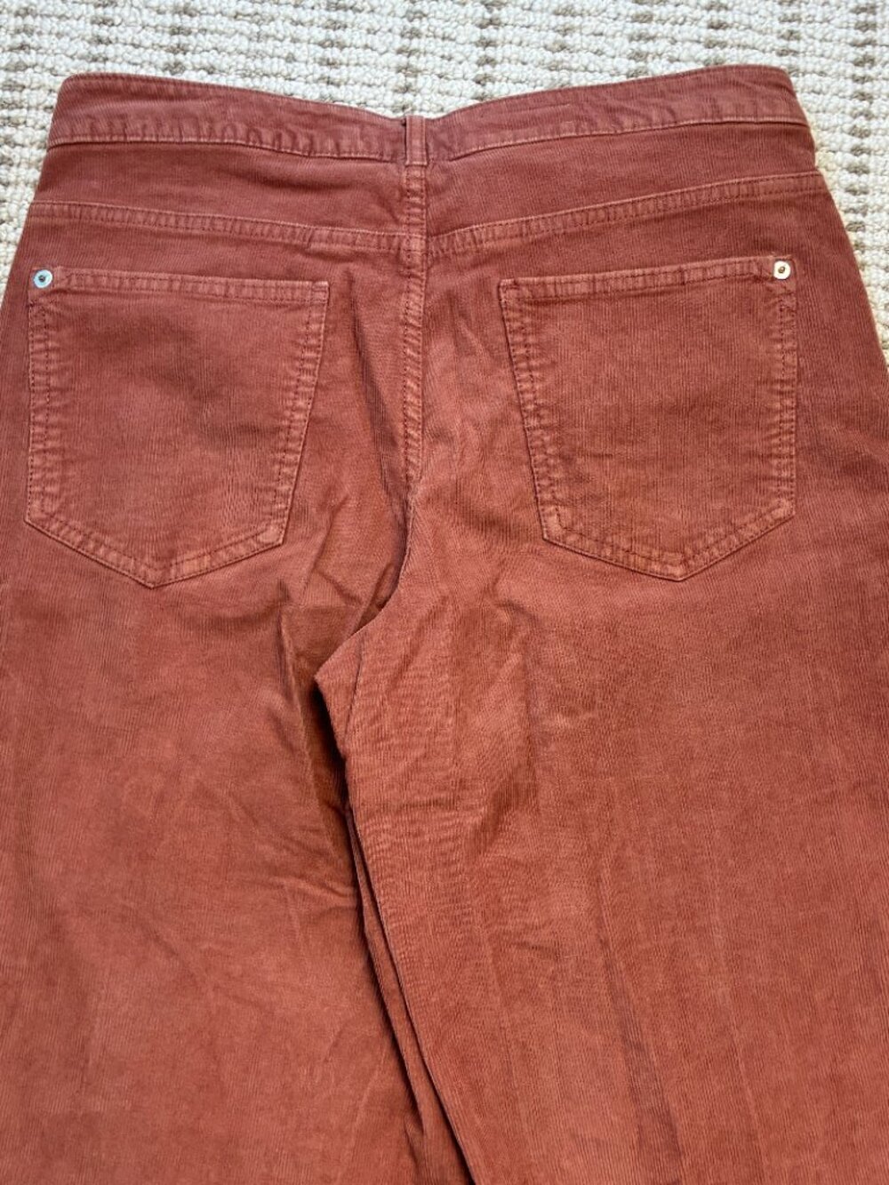 Pilcro Corduroy Flare Pants Pink Salmon High Rise Wide Leg Womens 28x32 - Picture 7 of 7